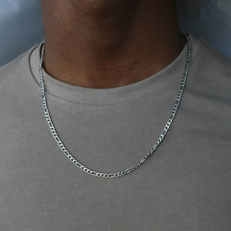 Neue Figaro Kette - Silberfarbene Halskette für Herren