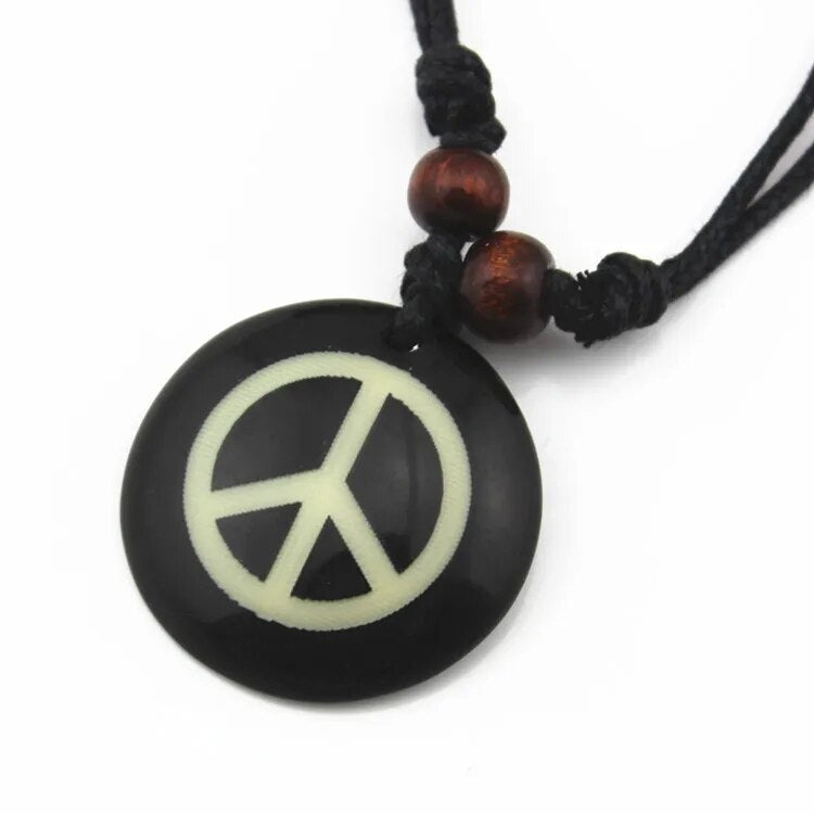AUM OM Ohm Hindu Buddhist Hinduismus Yoga Anhänger Halskette - Glücksbringer aus Yak-Knochen