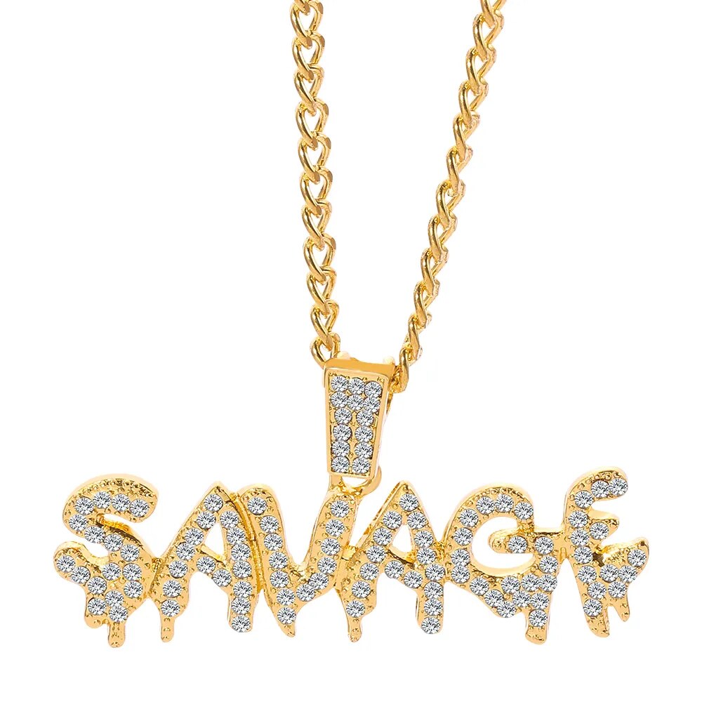 Geldschein-Anhänger Halskette - Iced Out Design