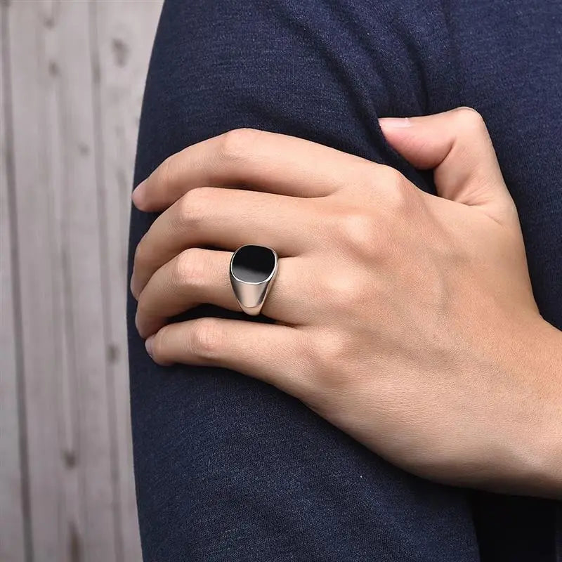 Ring im Punk Rock-Stil - 316L-Edelstahl-Signetring