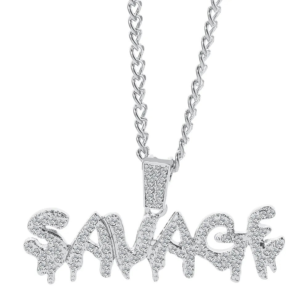 Geldschein-Anhänger Halskette - Iced Out Design