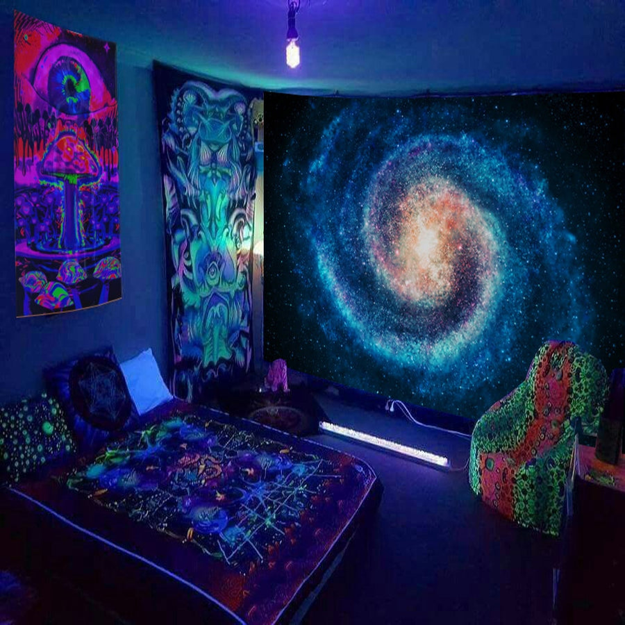 Starry black light poster