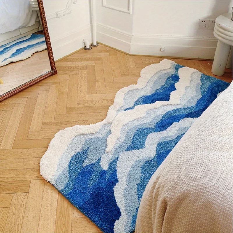 Blauer Wellen-Teppich – Meeres-Vibes für dein Zuhause