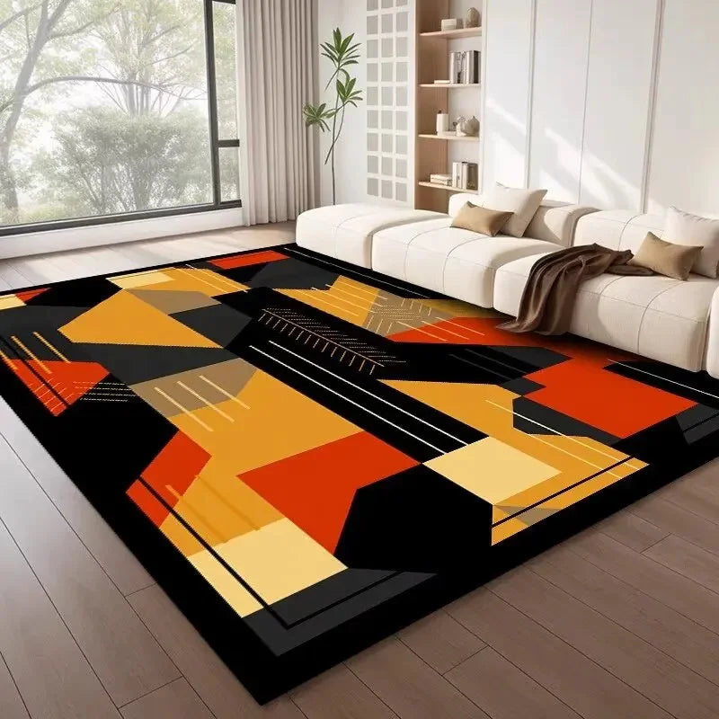 Moderner Geometrischer Teppich – Farbige Abstrakte Muster