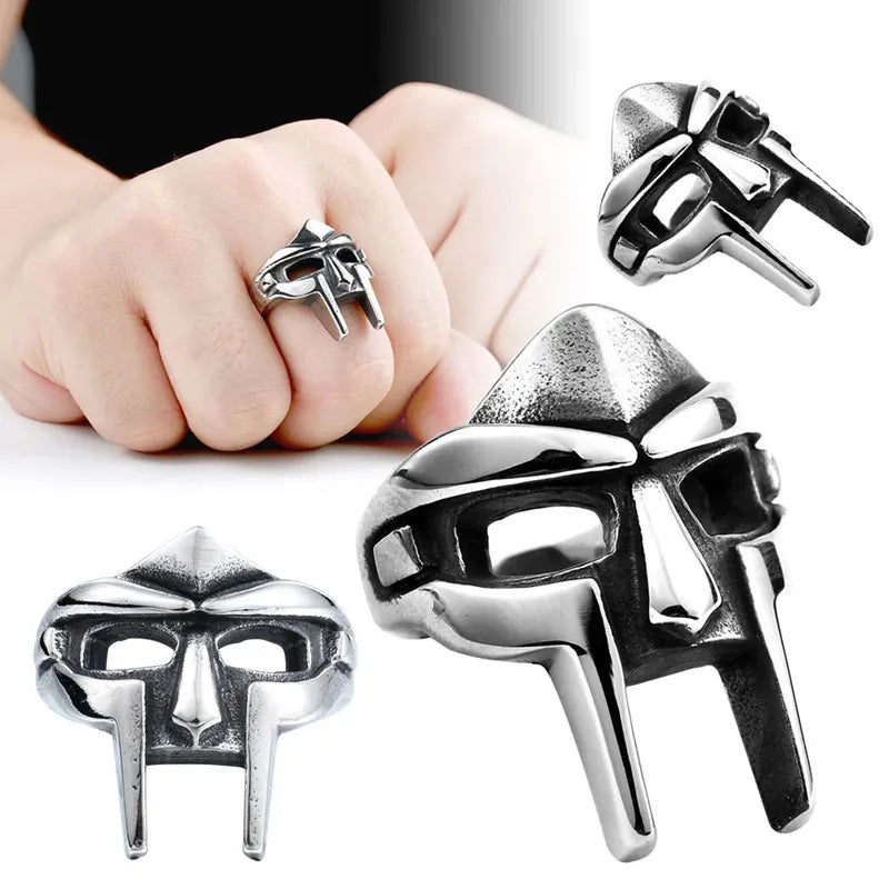 Goth Hip-Hop DOOM Maskenringe - Klassischer Retro Schmuck