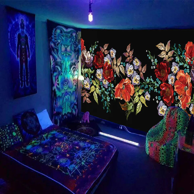 World for Hallus black light poster