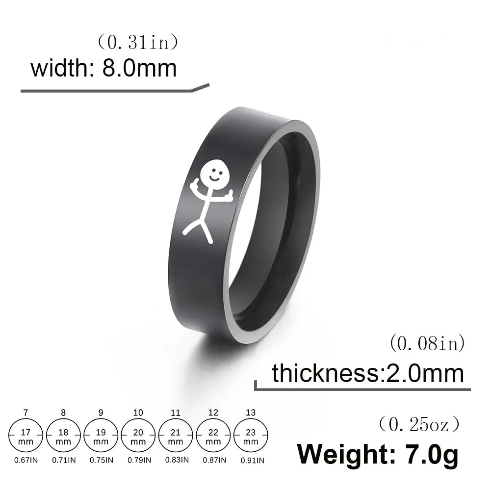 Funny Stickman-Mittelfinger Ring - Hip-Hop Partyaccessoire