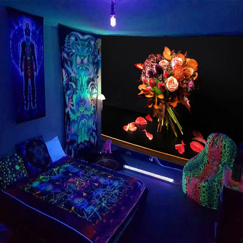 World for Hallus black light poster