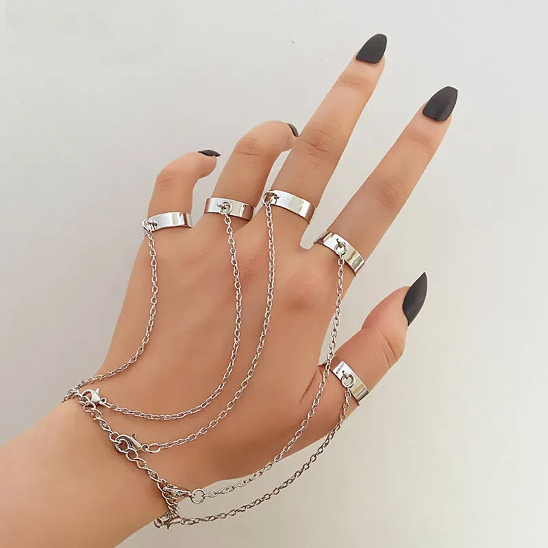 Punk Style Schwarze Armbandringe - Geometrisches Design