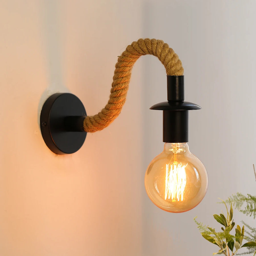 Rope Signal – Retro-Wandleuchte mit Hanfseil