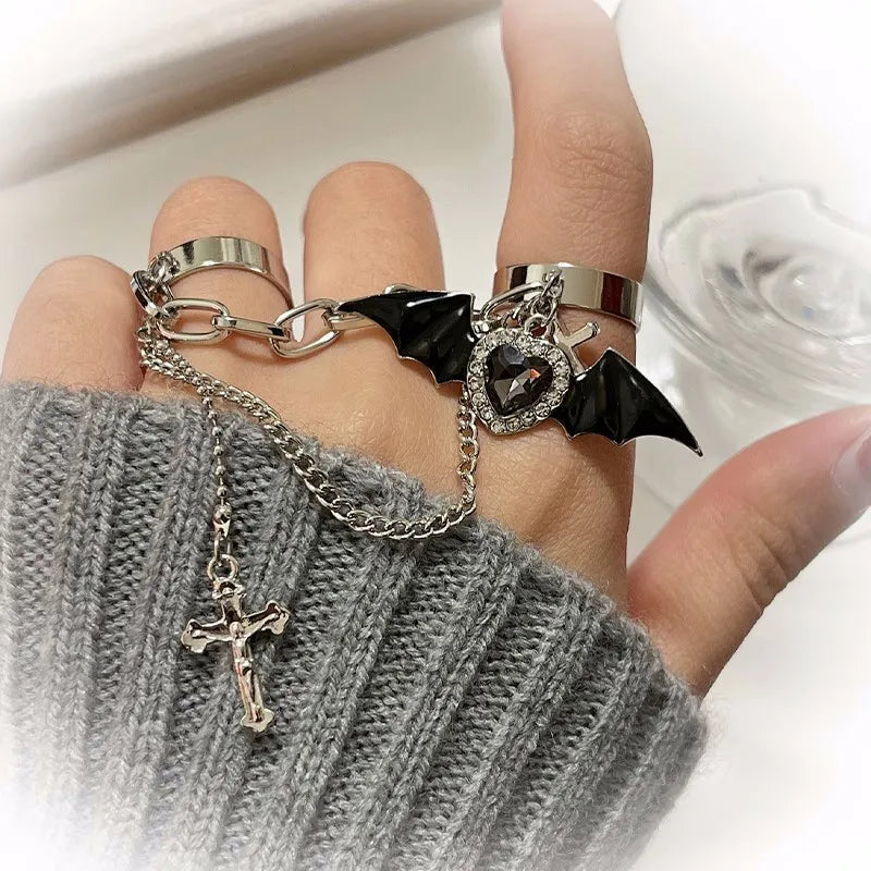 Punk Style Schwarze Armbandringe - Geometrisches Design