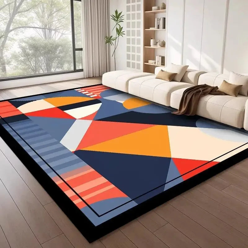 Moderner Geometrischer Teppich – Farbige Abstrakte Muster