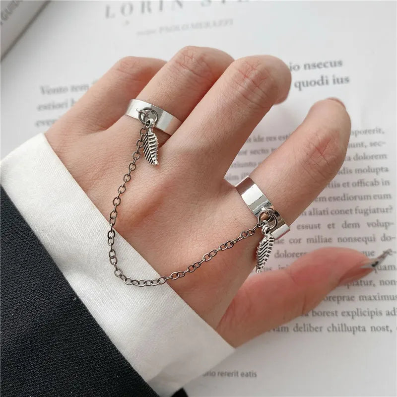 Modyle Punk Geometrische Silberfarbene Armbandringe - Stilvoller Hip-Hop Schmuck