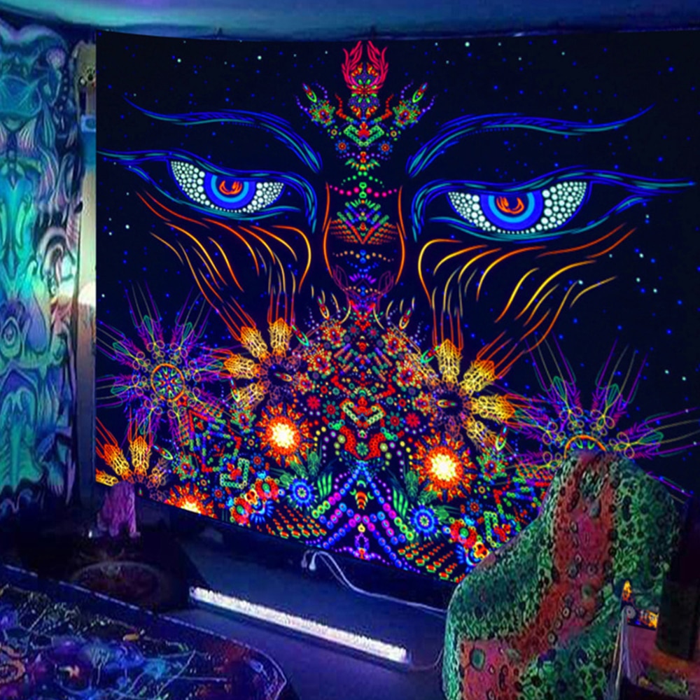 Animals Hippie Psychedelic Schwarzlichtposter