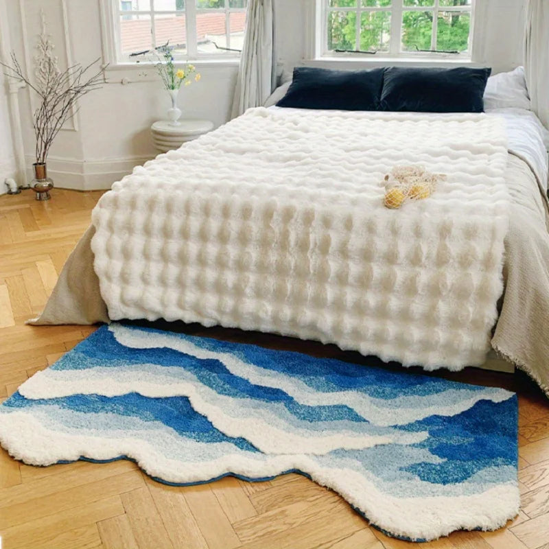 Blauer Wellen-Teppich – Meeres-Vibes für dein Zuhause