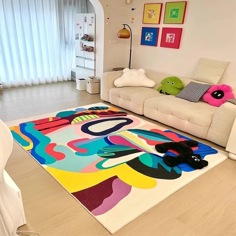 Bunter Abstrakter Kunst-Teppich – Samtweich & Modern