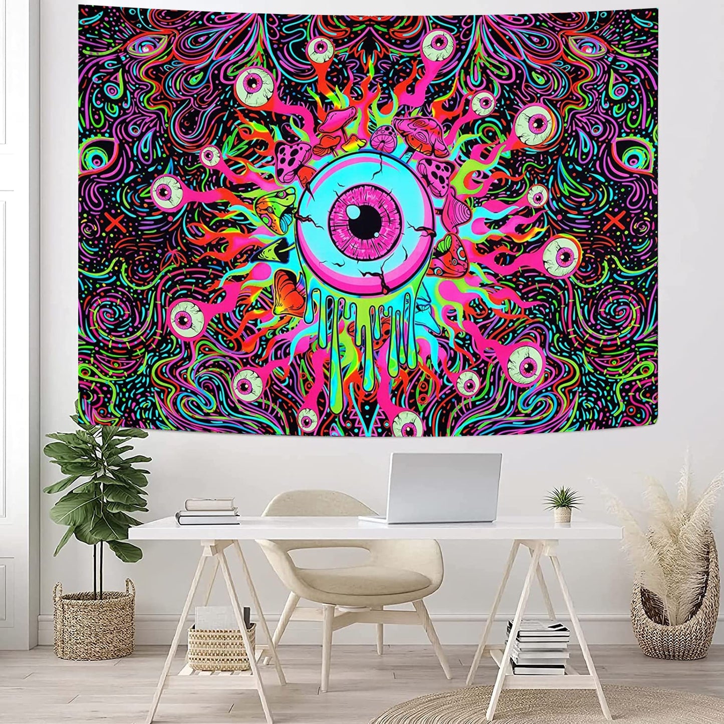 Mushroom Trippy Wall Schwarzlichtposter