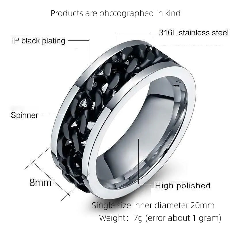 Rotator Titanring mit Flaschenöffner - Einzigartiges Hip-Hop Accessoire