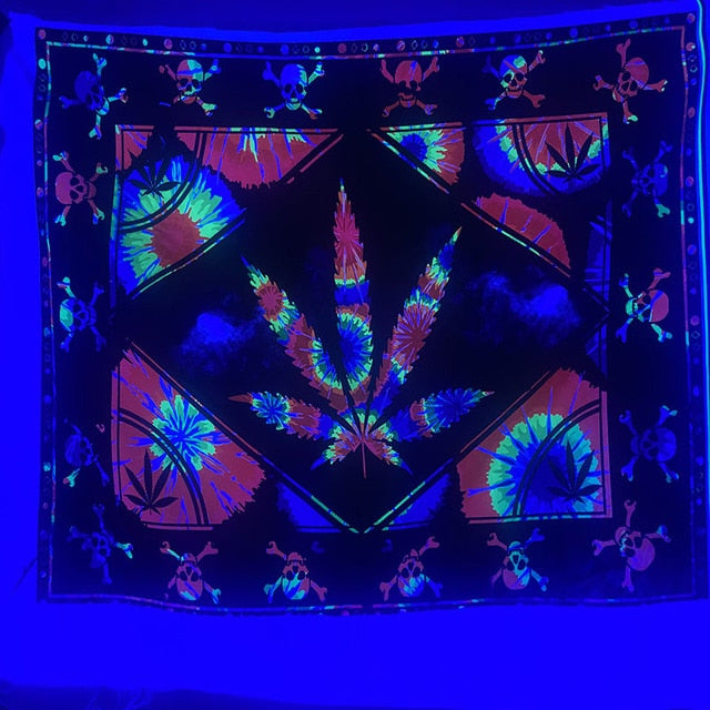 Psychedelic Mushroom black light poster