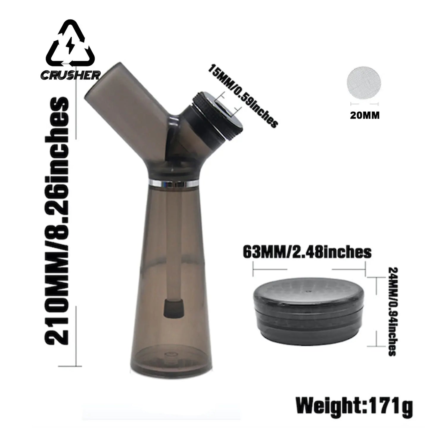 CRUSHER 2-in-1 Bong & Grinder Set