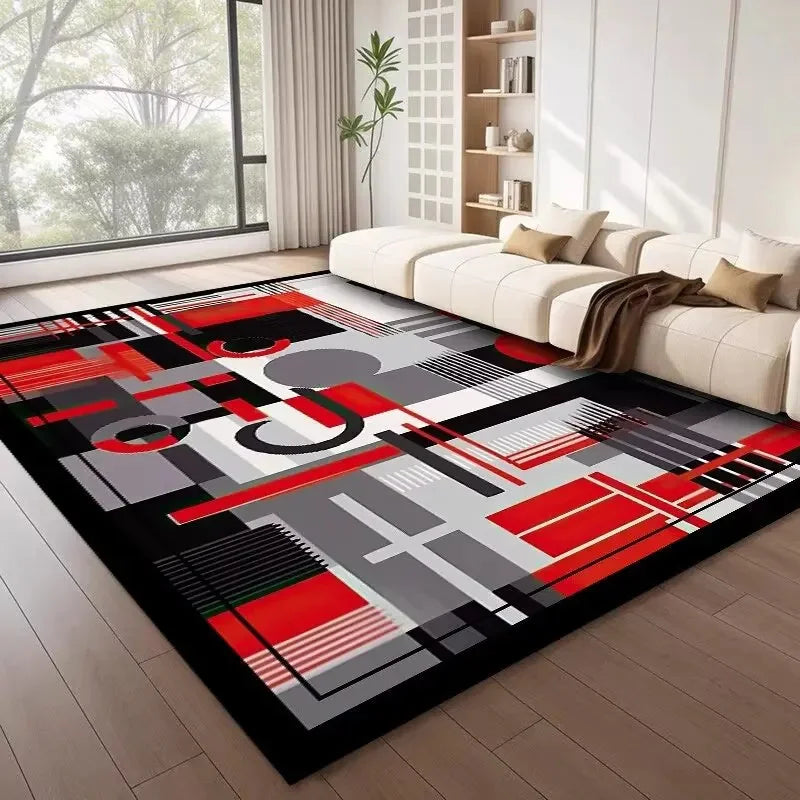 Moderner Geometrischer Teppich – Farbige Abstrakte Muster