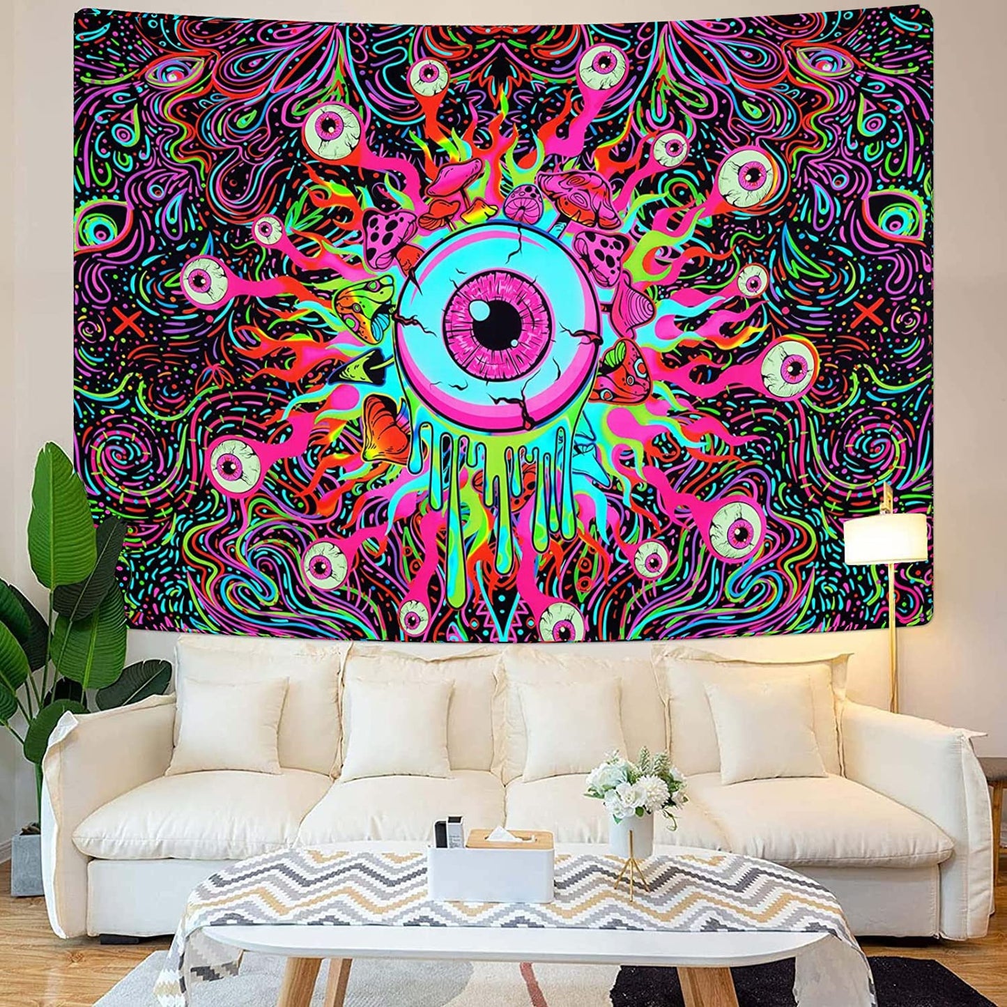 Mushroom Trippy Wall Schwarzlichtposter