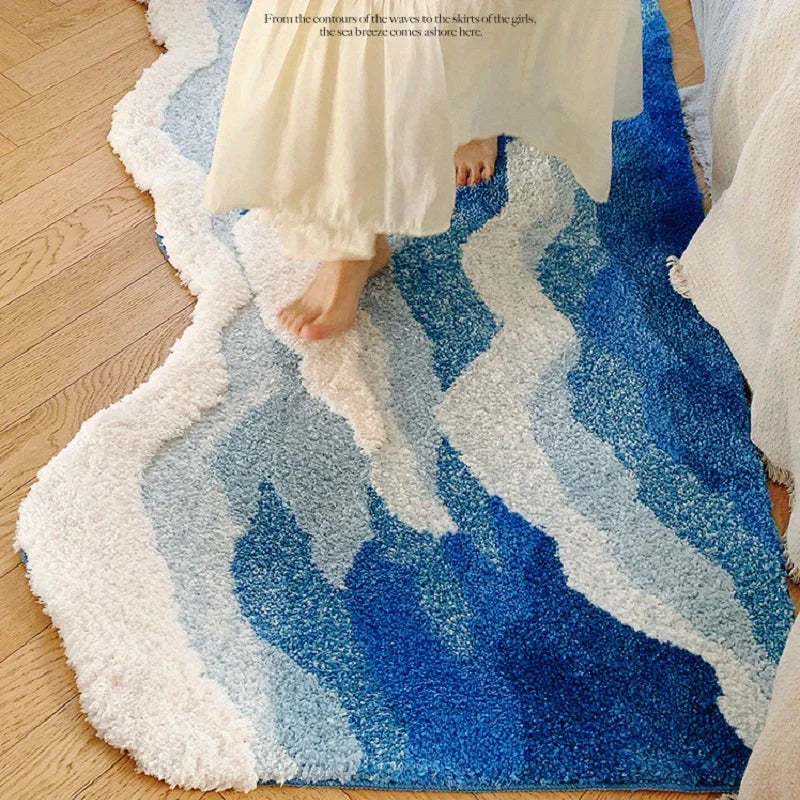 Blauer Wellen-Teppich – Meeres-Vibes für dein Zuhause