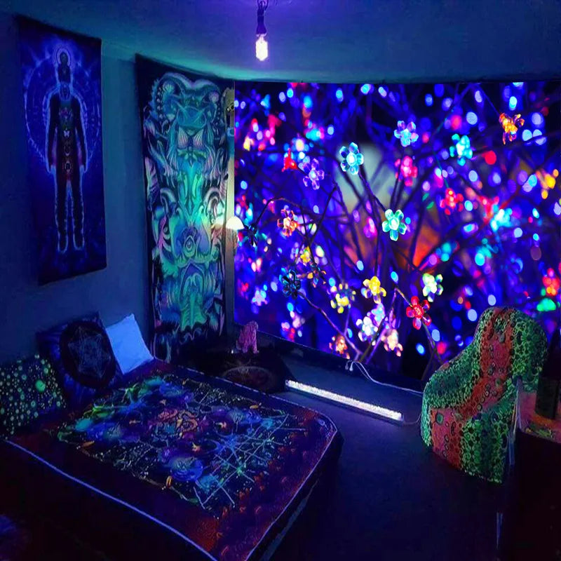 World for Hallus black light poster
