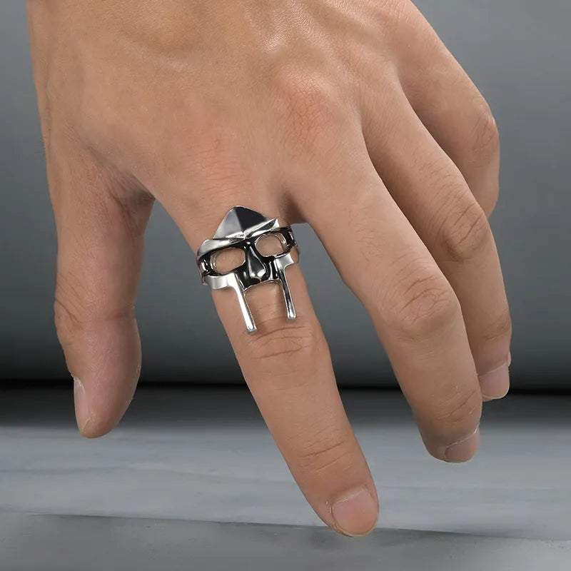 Goth Hip-Hop DOOM Maskenringe - Klassischer Retro Schmuck