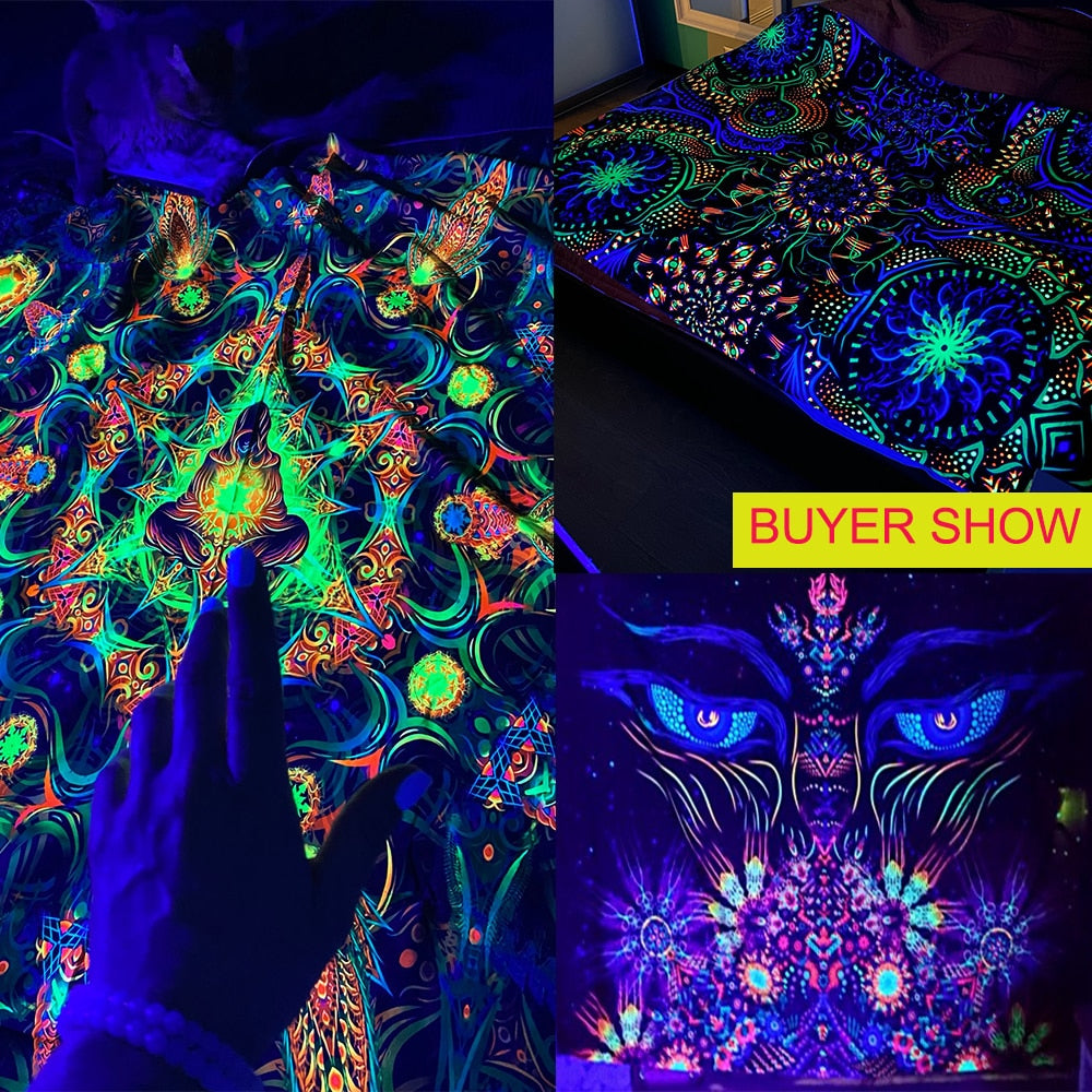 Animals Hippie Psychedelic Schwarzlichtposter