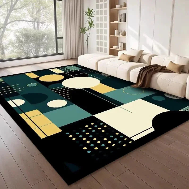 Moderner Geometrischer Teppich – Farbige Abstrakte Muster