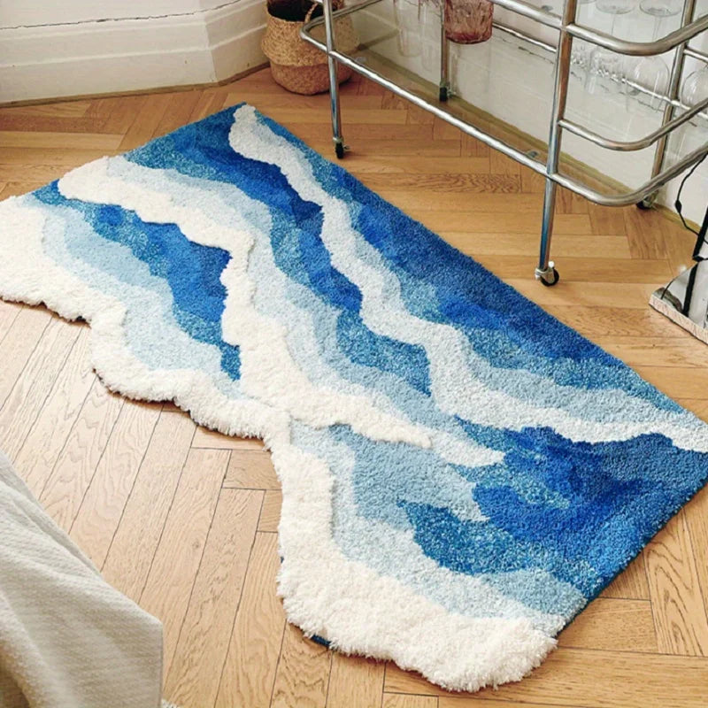 Blauer Wellen-Teppich – Meeres-Vibes für dein Zuhause