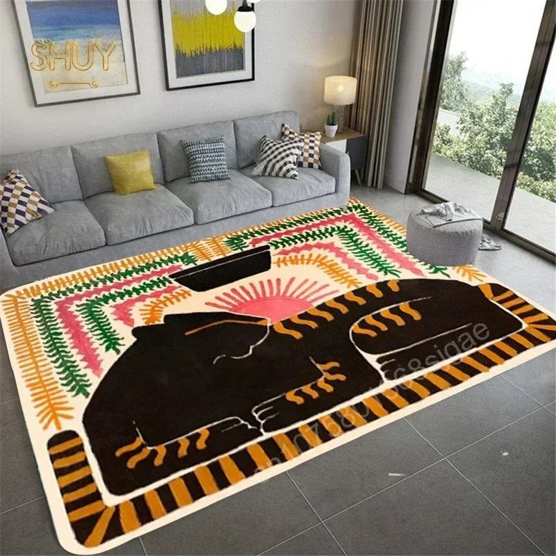 Ägypten-Style Abstrakter Teppich – Wohnzimmer & Schlafzimmer