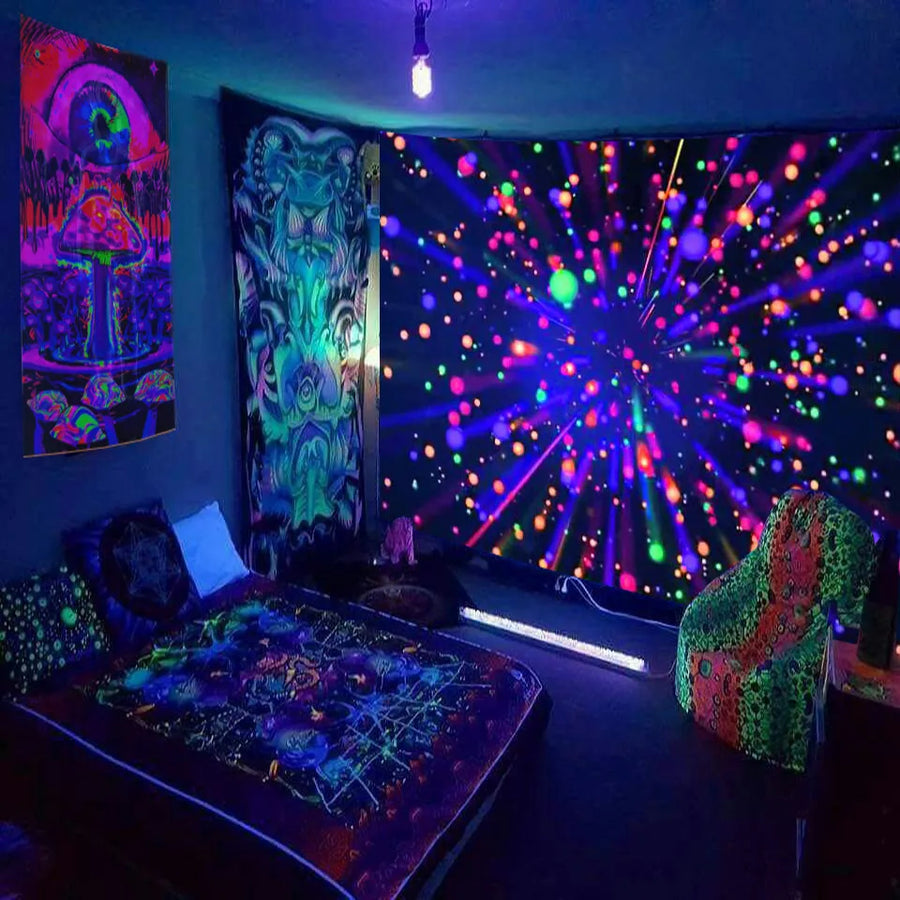 Space Trip Blacklight Poster