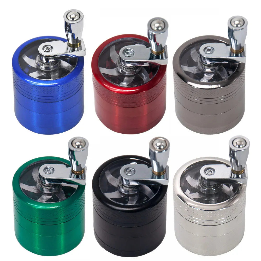 4-lagiger Tabak- & Kräutergrinder – 40 mm Handkurbel