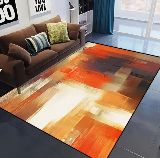 Geometrischer Abstrakt-Teppich – Wohnzimmer & Schlafzimmer