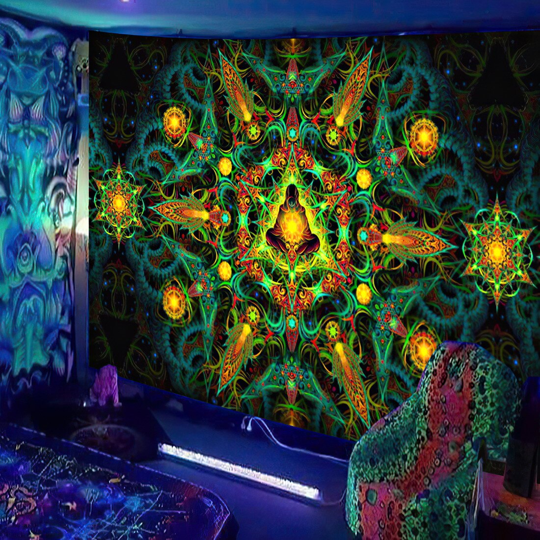 Animals Hippie Psychedelic Schwarzlichtposter