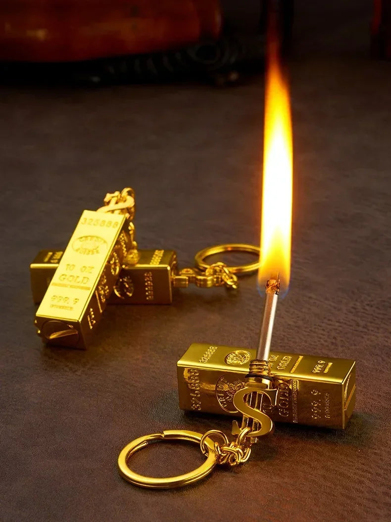 Goldbarren-Feuerzeug – Winddicht & Stylisch