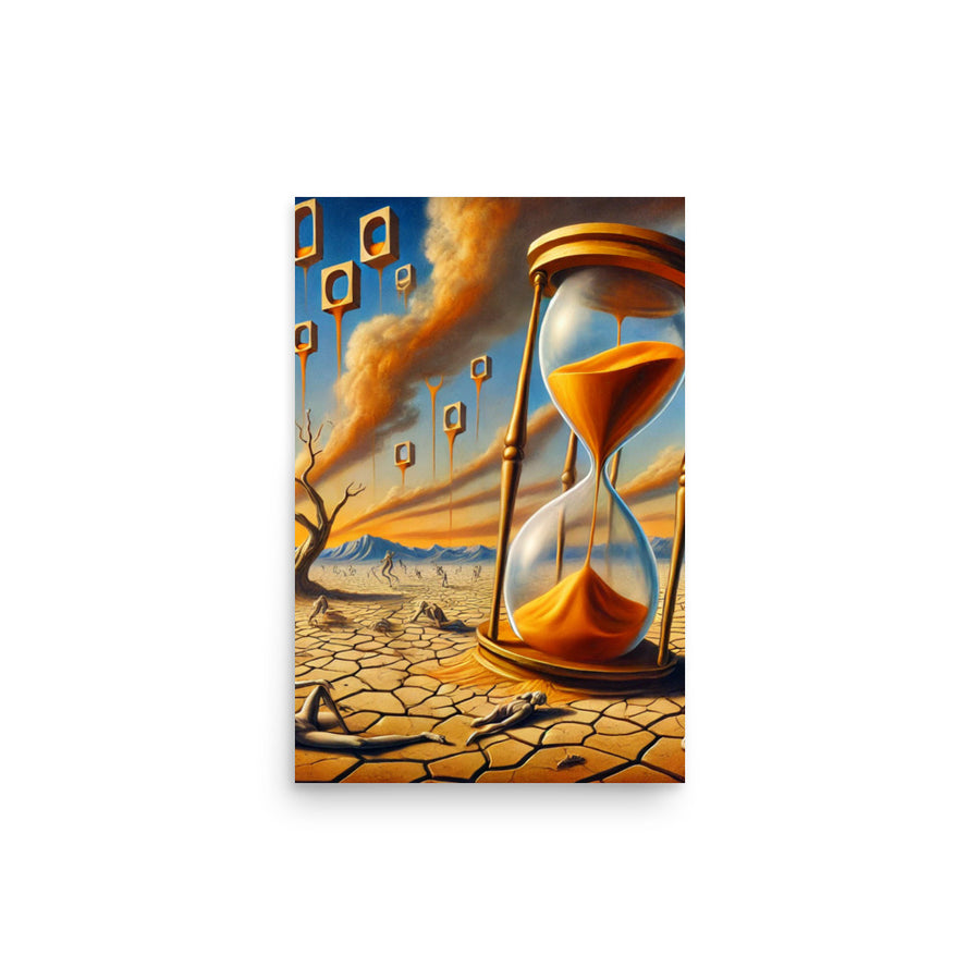 Floating Hourglass Poster