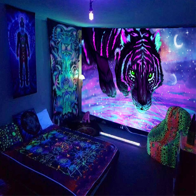 Witchcraft skeleton black light poster