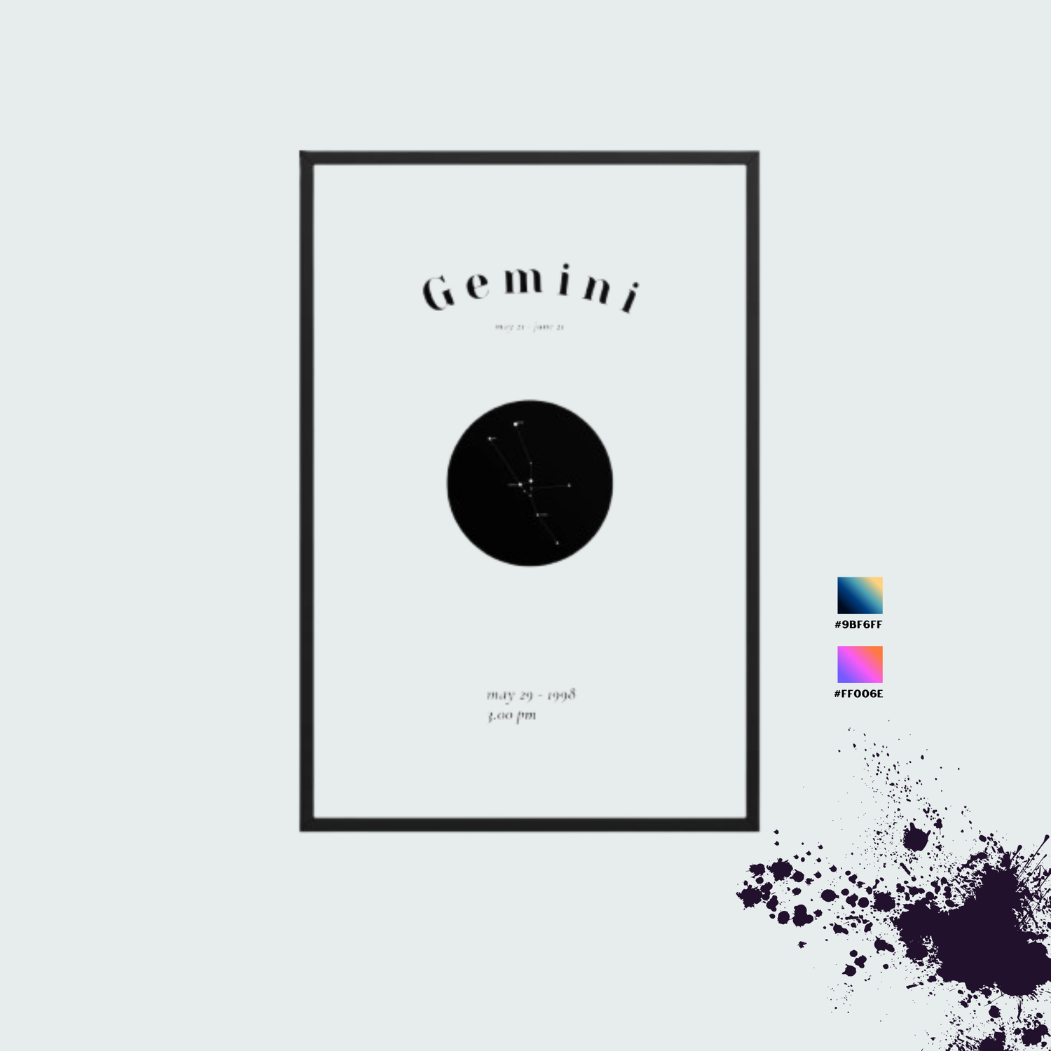 Personalisiertes Sternzeichen-Poster mit einzigartigen Designs