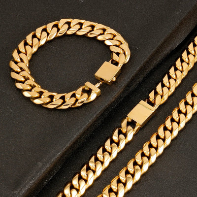 16mm Goldene Miami Halskette - Produktbild 2 - NiZED