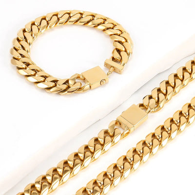 16mm Goldene Miami Halskette - Produktbild 4 - NiZED