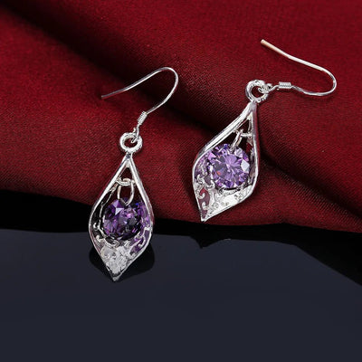 Amethyst Silver Earrings - Produktbild 6 - NiZED
