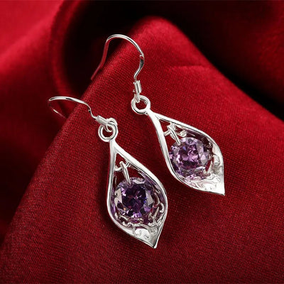 Amethyst Silver Earrings - Produktbild 5 - NiZED