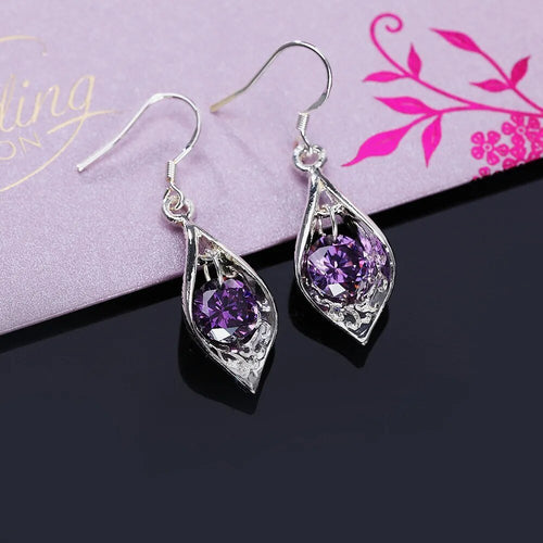 Amethyst Silver Earrings - Produktbild 2 - NiZED
