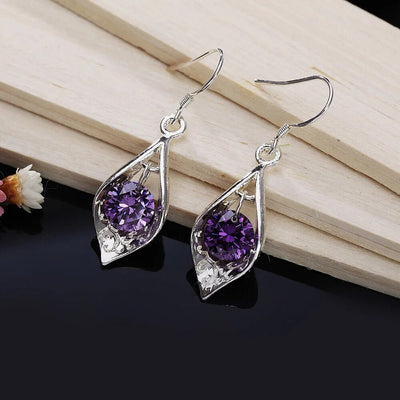 Amethyst Silver Earrings - Produktbild 4 - NiZED