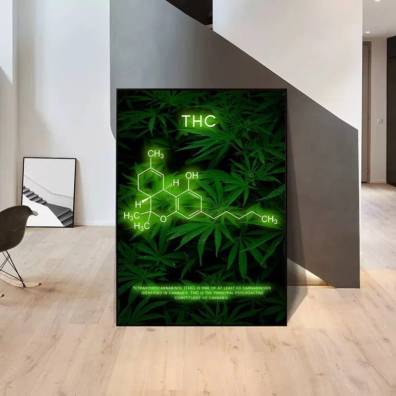 Neon Effect All Drug Molecules Neon Poster