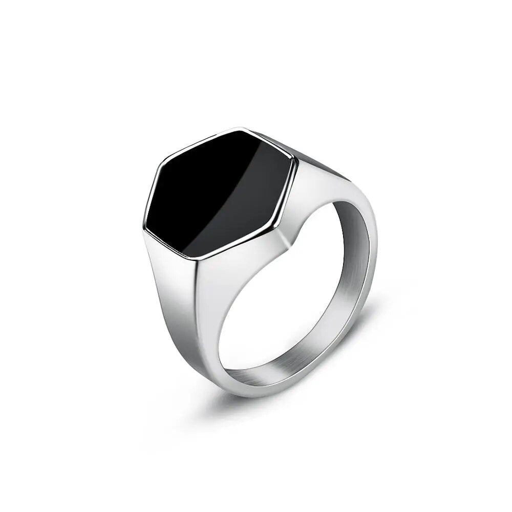 Ring im Punk Rock-Stil - 316L-Edelstahl-Signetring