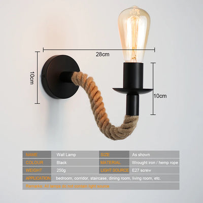 Rope Signal – Retro-Wandleuchte mit Hanfseil